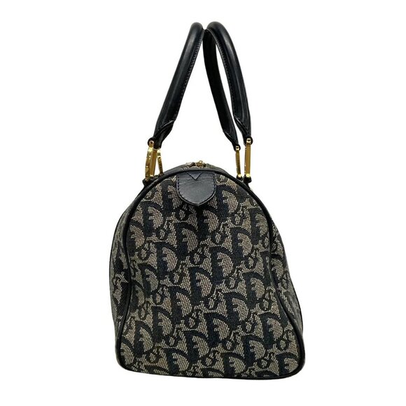 Auth DIOR/ChristianDior Trotteur Navy Cream PVC Patent Leather Handbag - Picture 3 of 16